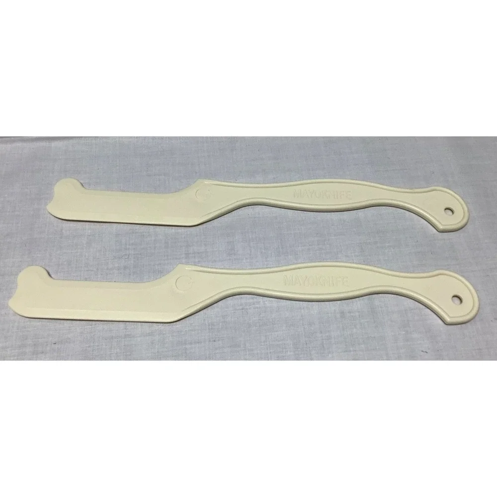 Mayoknife Jar Scraper Spatula Plastic Spreader Jelly Mayo Knife VTG Set Of 2